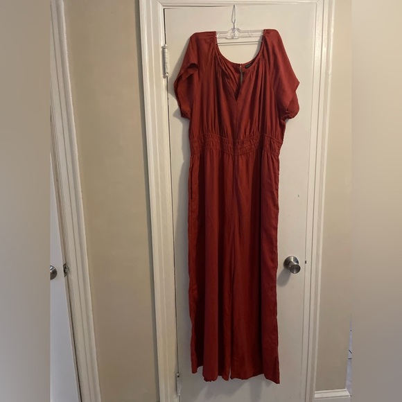 Tahari NWT Wide Leg Cap Sleeve Linen Blend Jumpsuit Size Extra Large - Picture 1 of 12